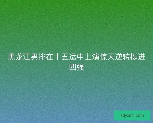 黑龙江男排在十五运中上演惊天逆转挺进四强