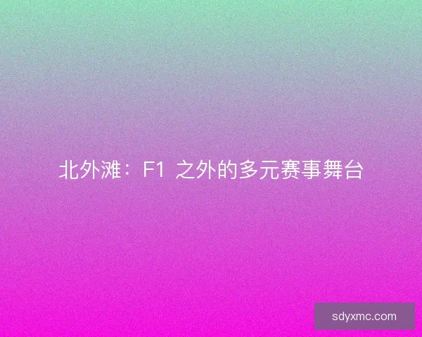 北外滩：F1 之外的多元赛事舞台